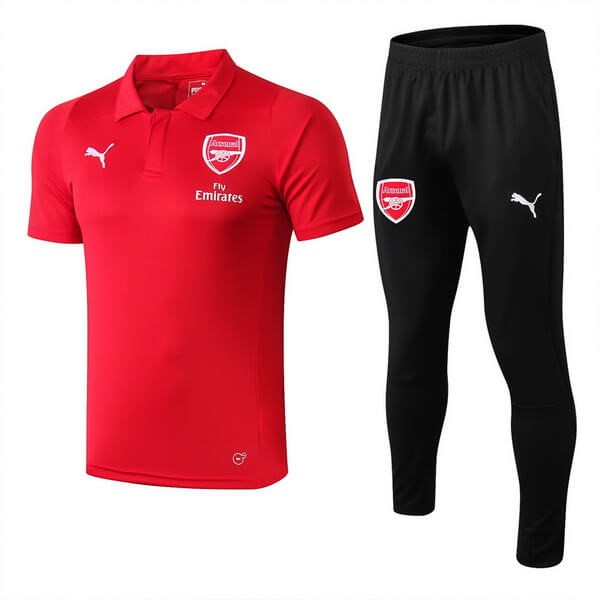 Polo Conjunto Completo Arsenal 2018-2019 Rojo